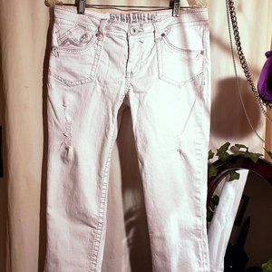 Size 11/12 White Hydraulic Capri Jeans